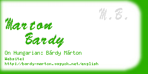 marton bardy business card